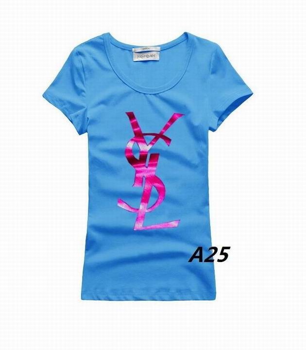 YSL short round collar T woman S-XL-212